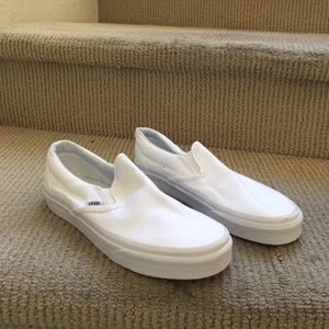 White Slip On Vans